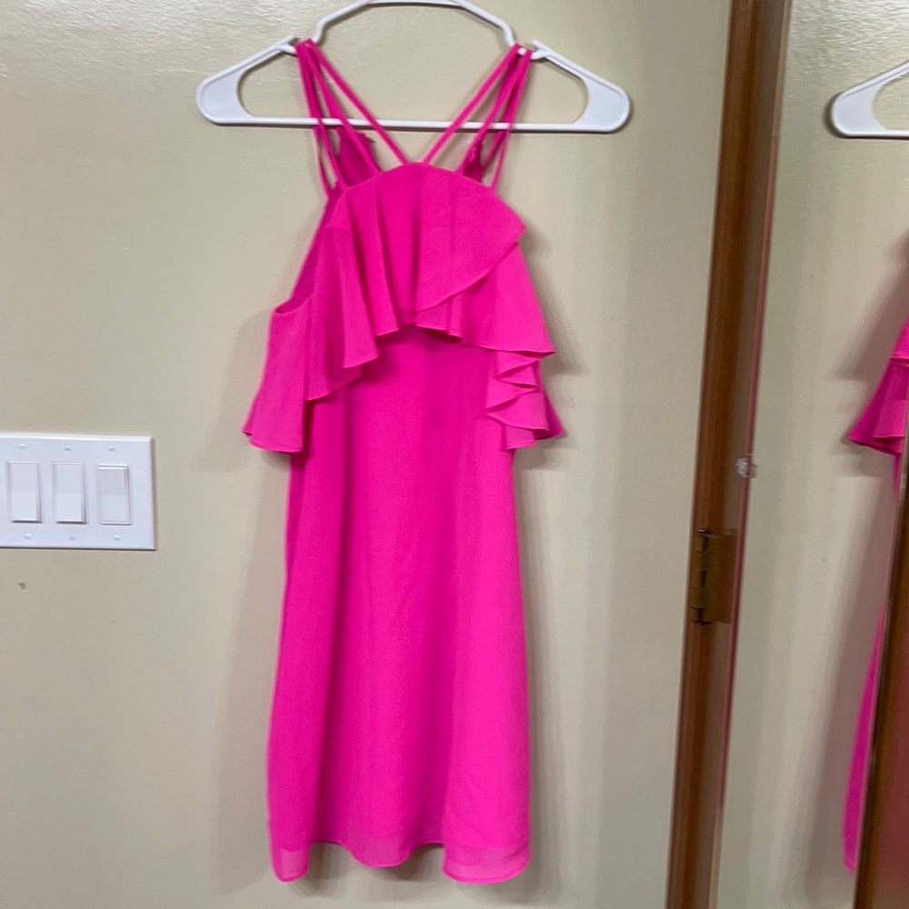 Gianni Bini Hot Pink Short Halter Dress